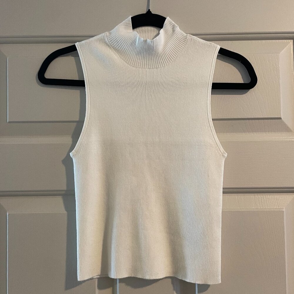 Madewell White Sweater Mockneck Tank